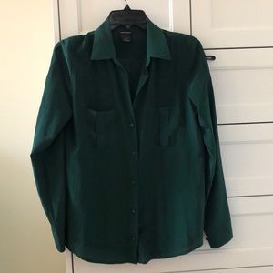 Club Monaco Green Silk Blouse